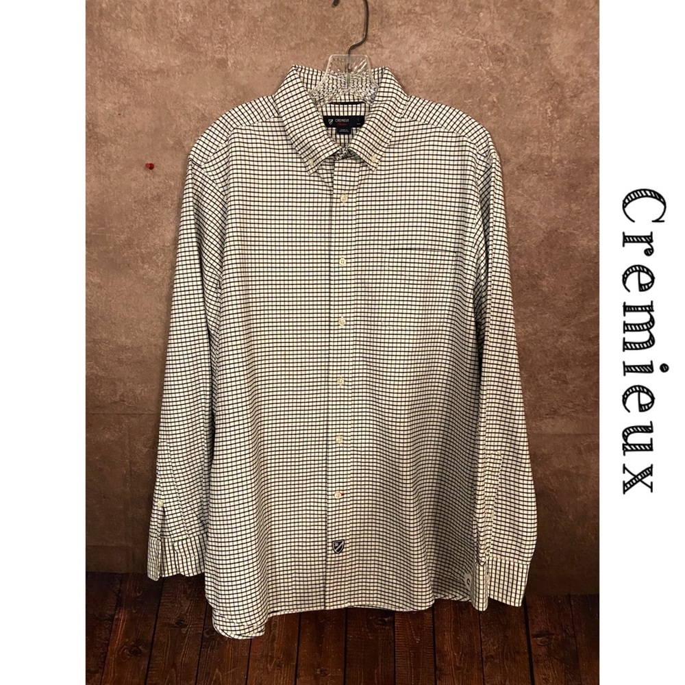 Cremieux Classics~men’s Button down LS shirt~black/white check~size L~EUC